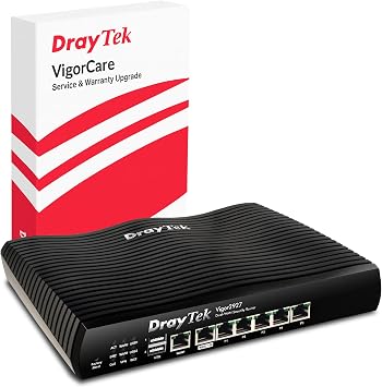 DrayTek Vigor V2927 Ethernet 1 Gb Dual WAN Router, Firewall and VPN, Load Balancing, 5+1 GbE LAN Ports with VLANs, Ideal For SMB, Up to 1800Mbps Router