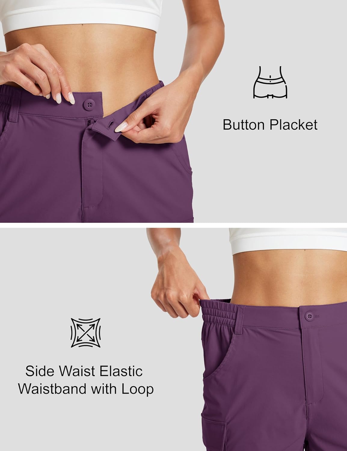 MAGCOMSEN Womens 7" Hiking Cargo Shorts Quick Dry Lightweight Shorts with Pockets for Summer Golf Casual Travel Outdoor