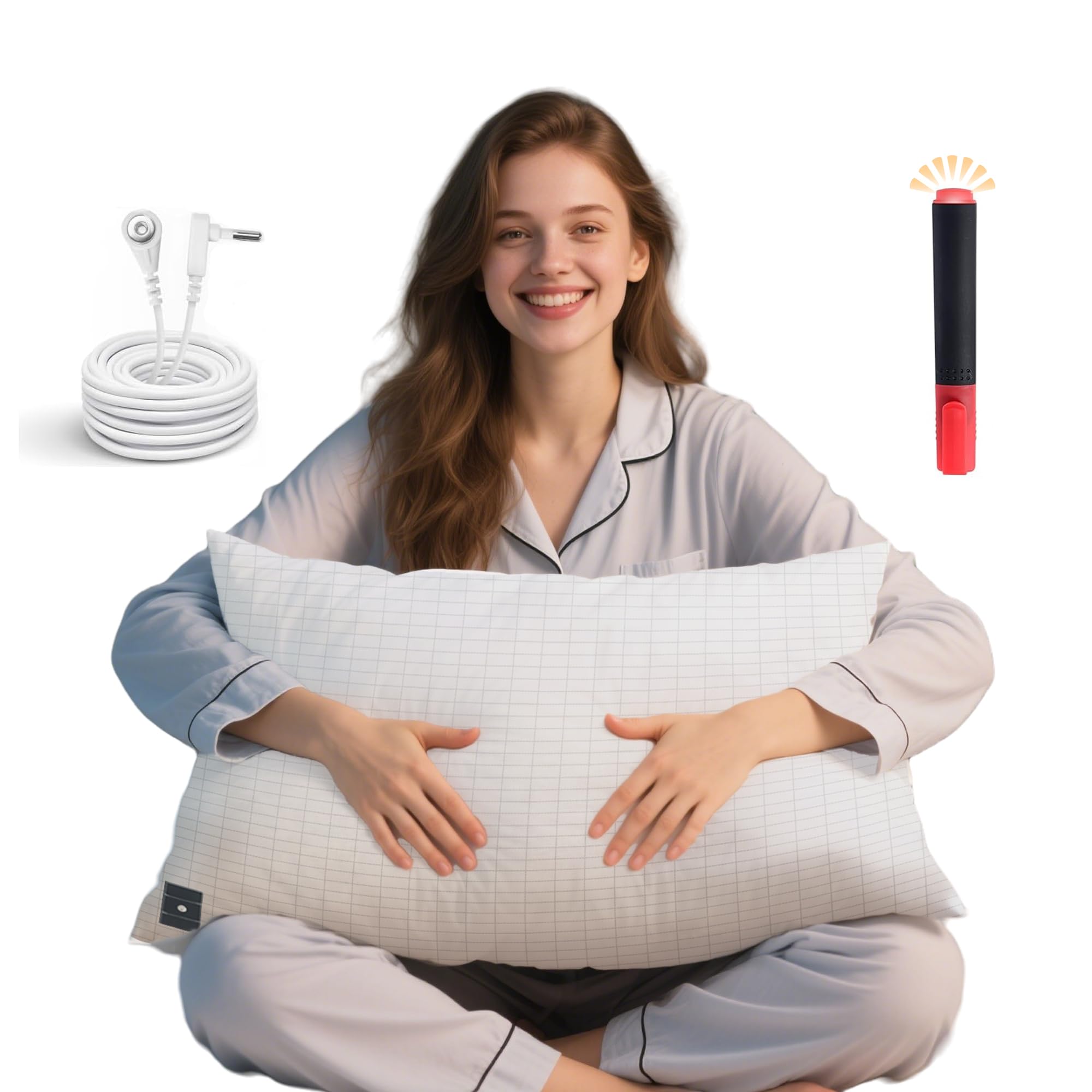 Ali King Grounding Pillowcase 5 Conductive Silver 95 Soft Cotton King Size Earth Grounding Pillow Cases with Grounding