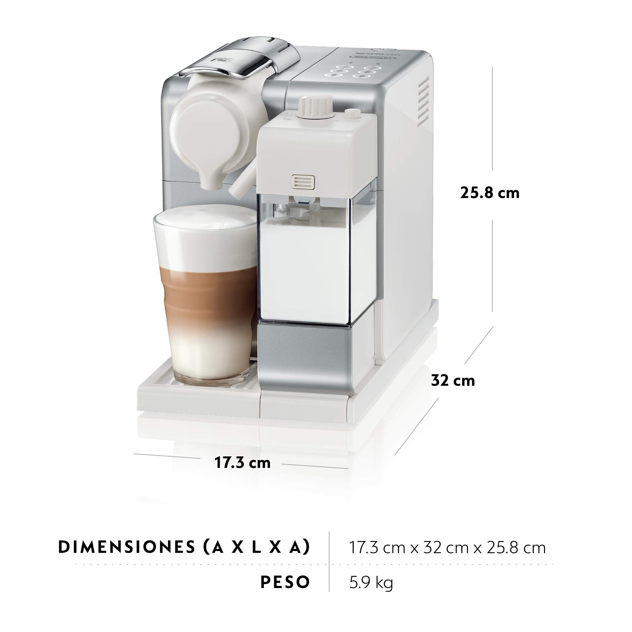 Nespresso, Cafetera Lattissima Touch, Color Plata (Incluye