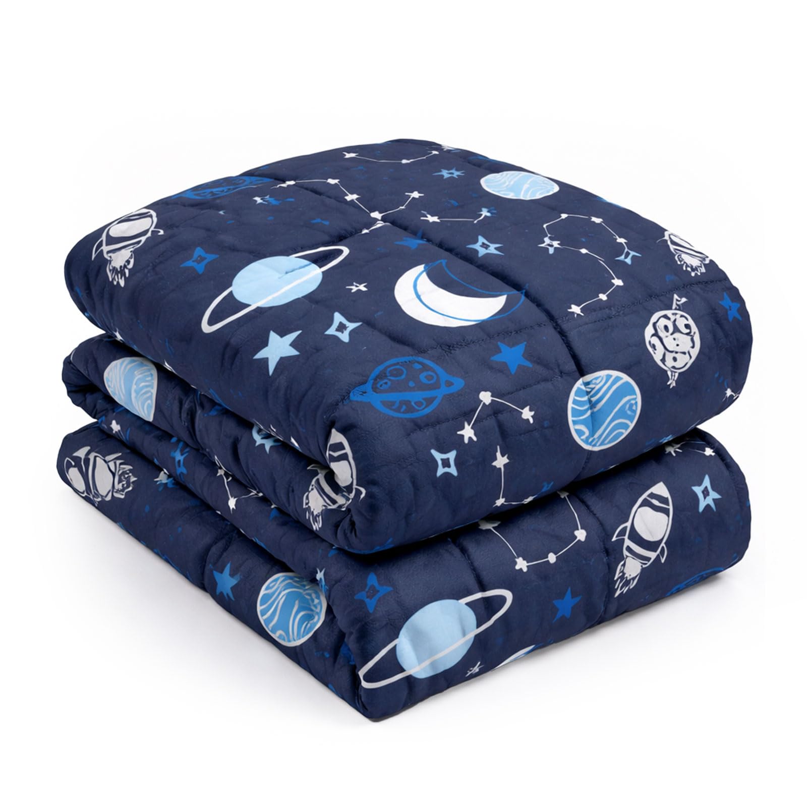 OHS Weighted Blanket Teddy Fleece 3kg Space Navy, Valentines Gifts for Her Men Therapy Autism Insomnia Anxiety Relief for Adults, Single - 100 x 150cm - (Disclaimer:Only Suitable for Age 3+Years)