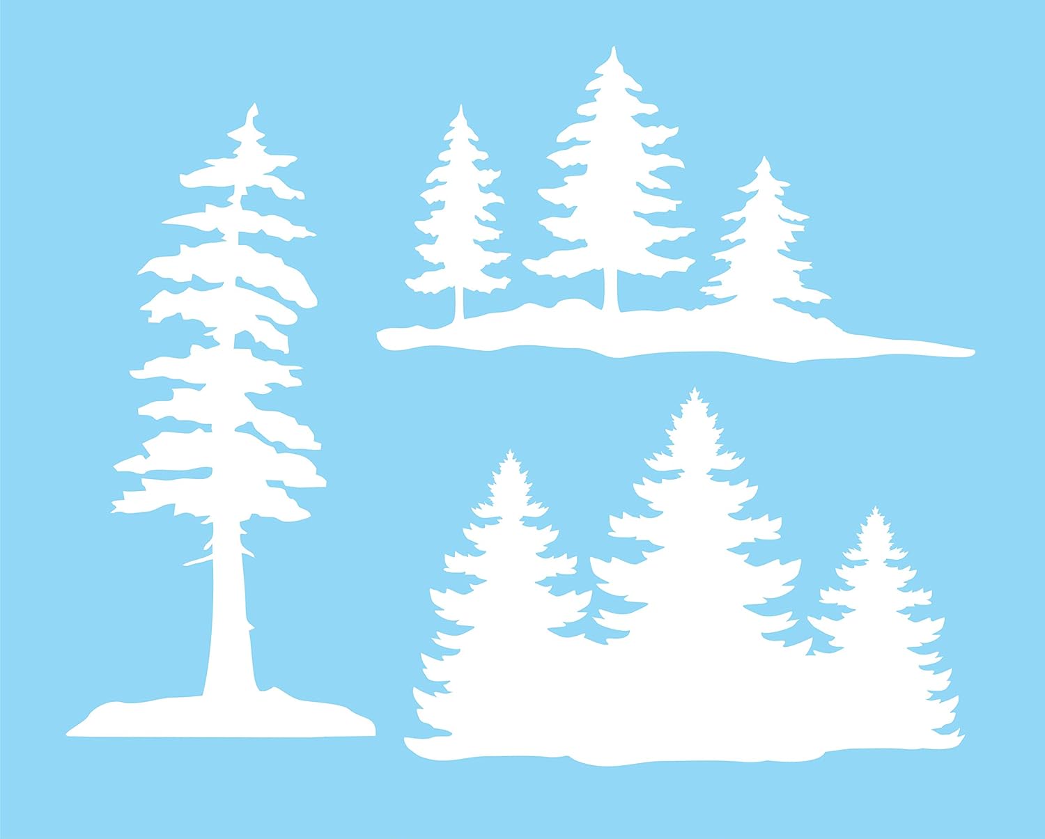 Rustic Lodge Pine Trees Stencil Template Reusable 7 mil Cabin Mountain Decor DIY Art Signs