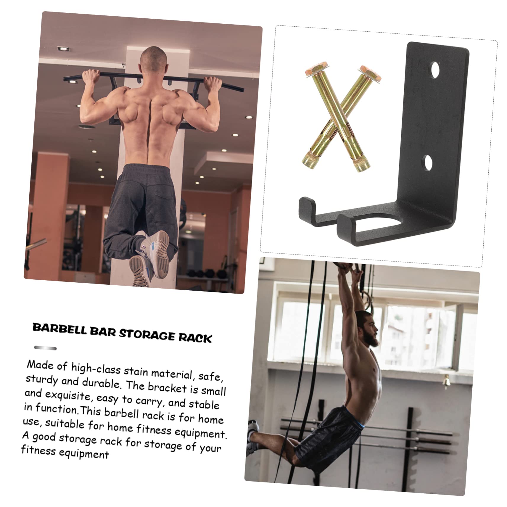 Abaodam Supporto per Bilanciere in Acciaio di Supporto per Manubri da Parete Accessorio Fitness per Uso Domestico Robusto e Durevole Pratico per Palestra e Fitness al Coperto