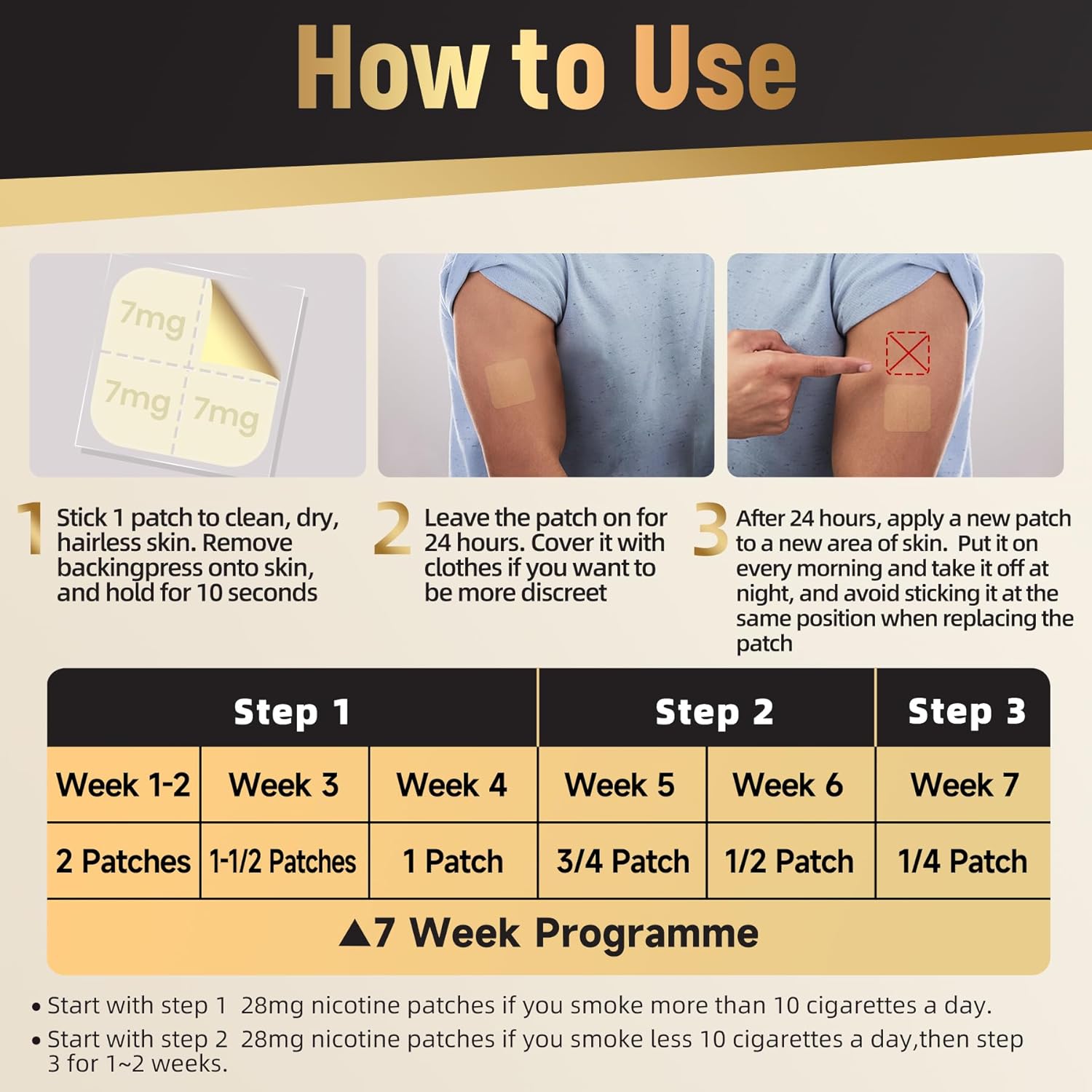 28mg Nicotine Patches for Smoking Cessation Step 1, Stop Smoking Aids Patches, parches para dejar de fumar cigarro, that Work with 7 Weeks, 56 Patches