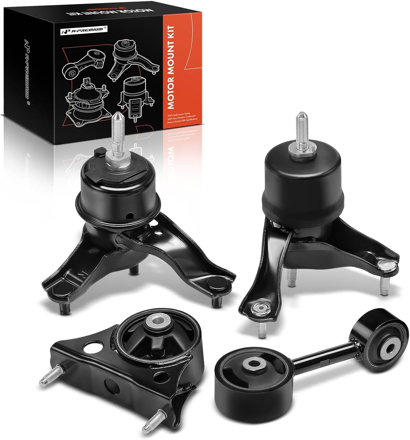 A-Premium 4PCS Engine Motor Mount Transmission Mount Torque Strut Mount Kit Compatible with Toyota Highlander 2004 2005 2006 2007 2.4L, FWD, Automatic Transmission