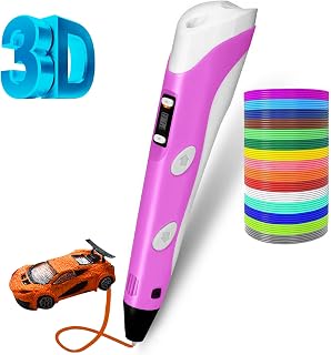 Roryimke 3D Pen for Kids Stylo 3D Printing Pen Upgrade 3D Doodler Pen 3D Drawing Pen 3D Printer Toys for Kids and 12 Colors PLA Filament Refills with Charger (Pink)