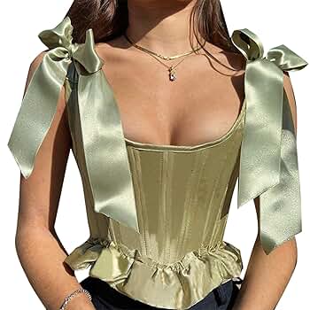 Amazon.com: Juaugusep Women Corset Sexy Sleeveless Boat Neck