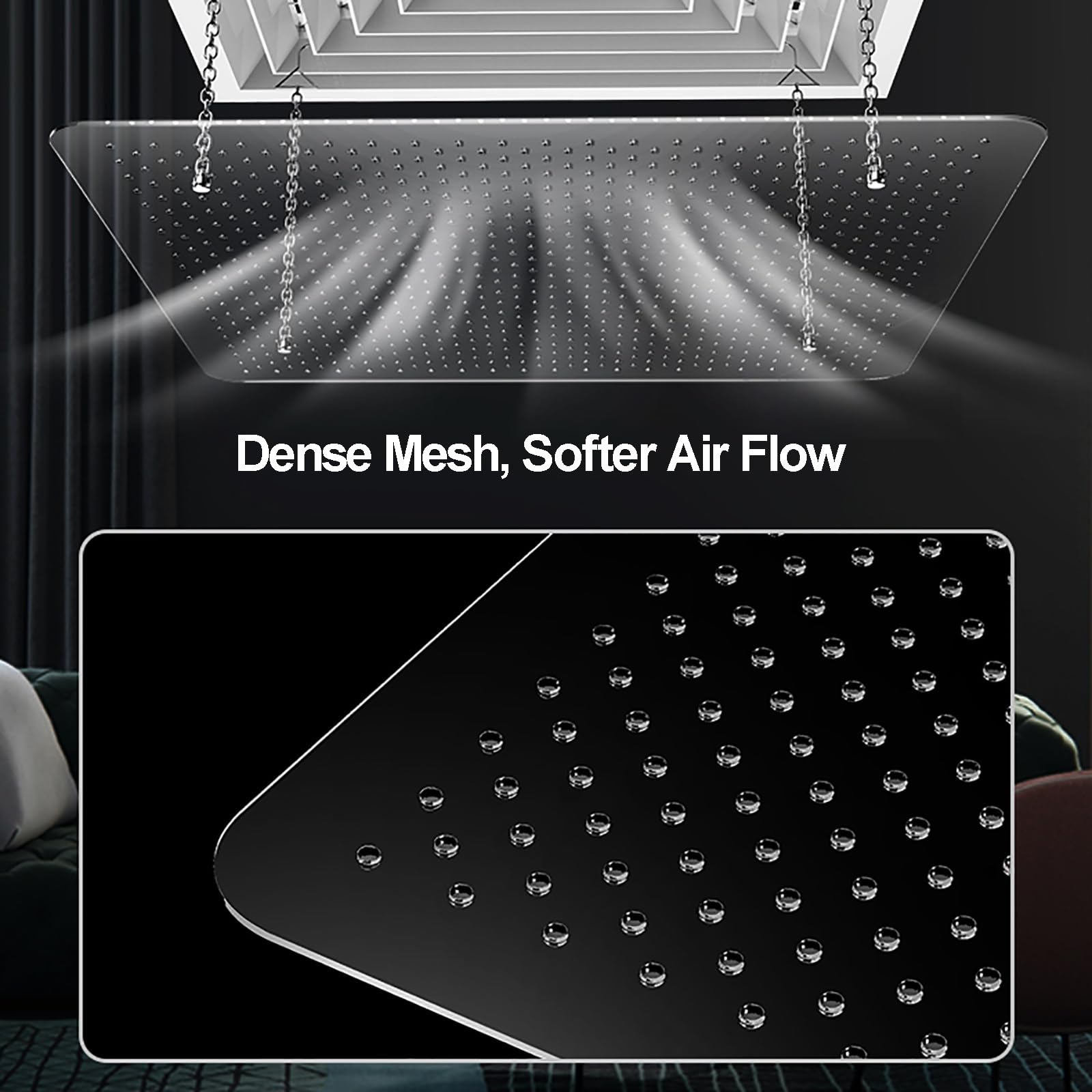 Deflettore Condizionatore per Bocchette Deflettore Aria Condizionata per Climatizzatori Centralizzati Deflettori per Condizionatori per Bocchette Quadrate a Soffitto(60x60cm/24x24in)