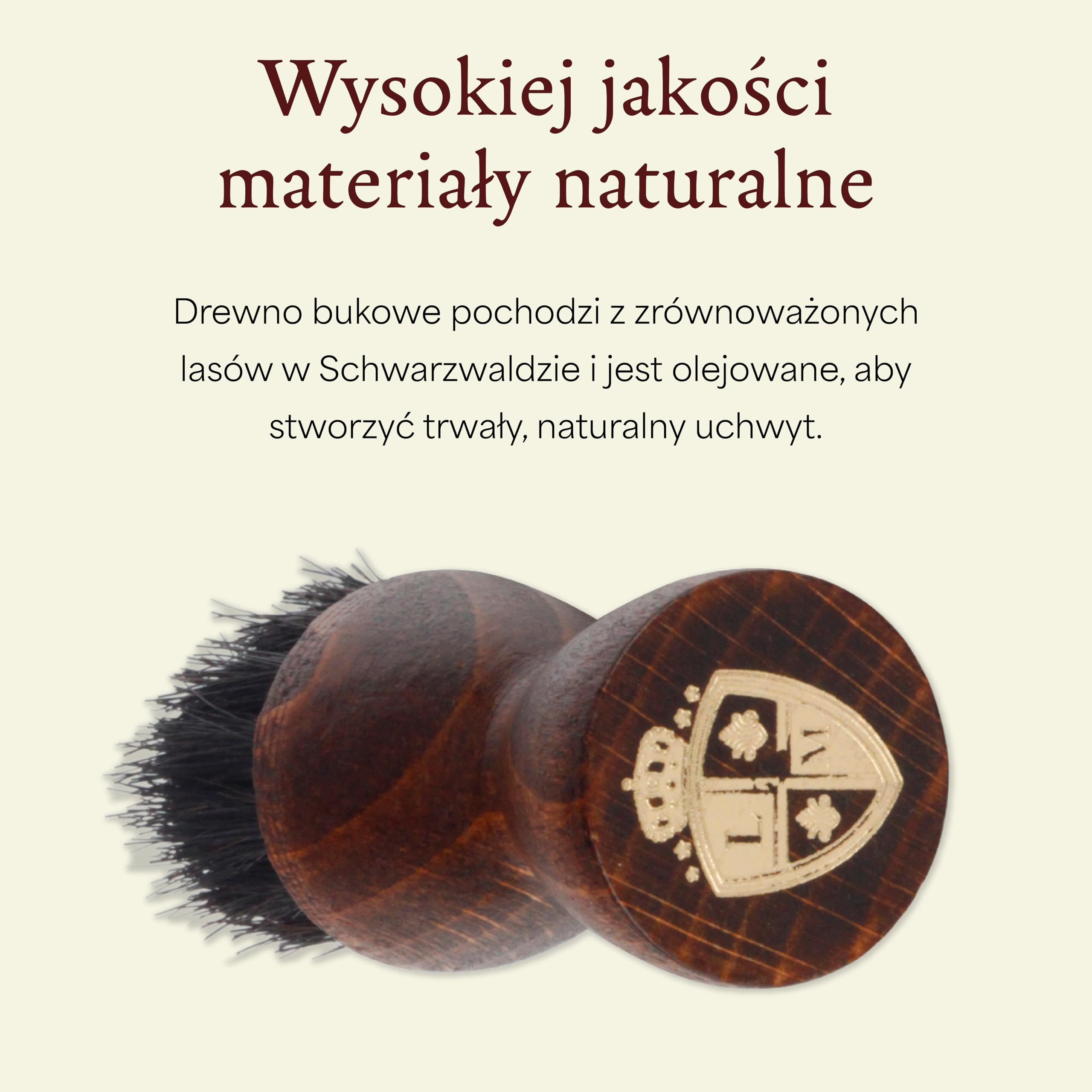 Langer & Messmer Pędzel do nakładania pasty do butów z drobnego włosia końskiego - Pędzel do profesjonalnej pielęgnacji butów - Pojedynczy ciemny