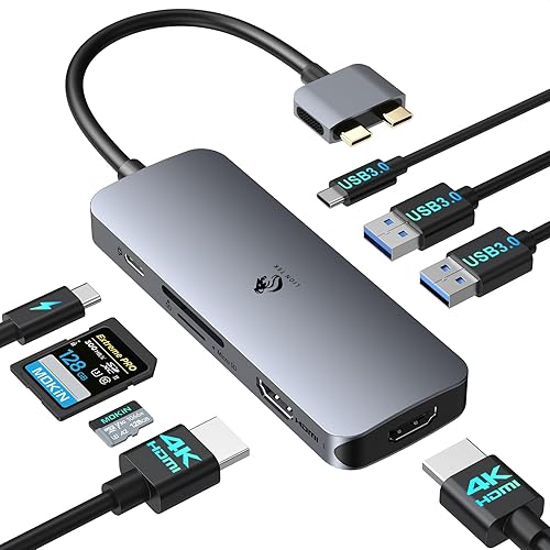 LIONWEI Hub USB 3.1 alimentado, divisor USB de 10 puertos 10Gbps USB 3.1 puertos con adaptador de corriente de 60 W (12 V5 A), cables tipo A y tipo