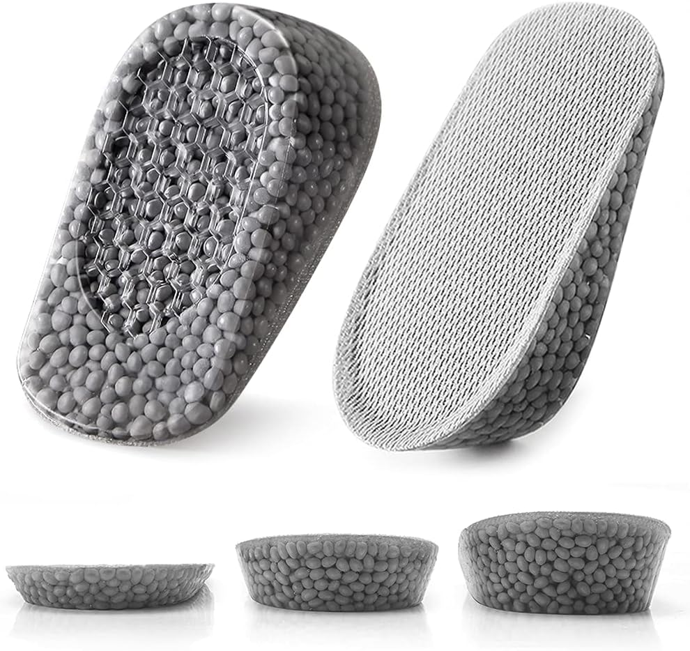 XINIFOOT Height Increase Insoles Silicone Insoles Gel Heel Cushion Shock Absorption Shoe Pads for Men and Women, Heel Lift Insole for Leg Length Discrepancy