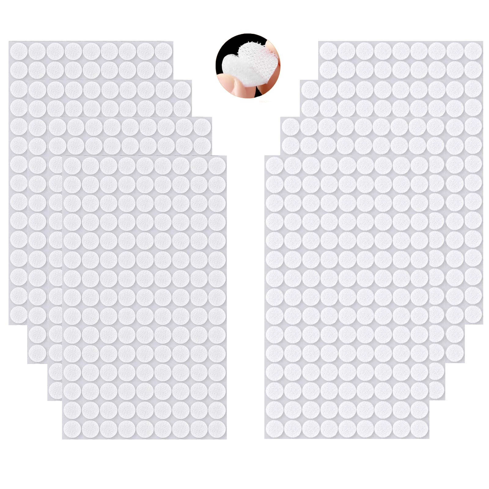 1080 Pezzi Tondini Adesivi Bianchi 10mm - Gancio E Loop Per Decorazioni Fai Da Te, Foto, Lavoretti - Foto 4