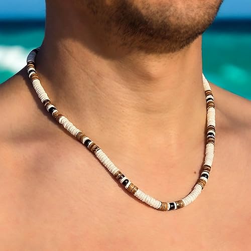 Miniatura 2 de BlueRica Collar de cuentas de concha de coco y puka (18")