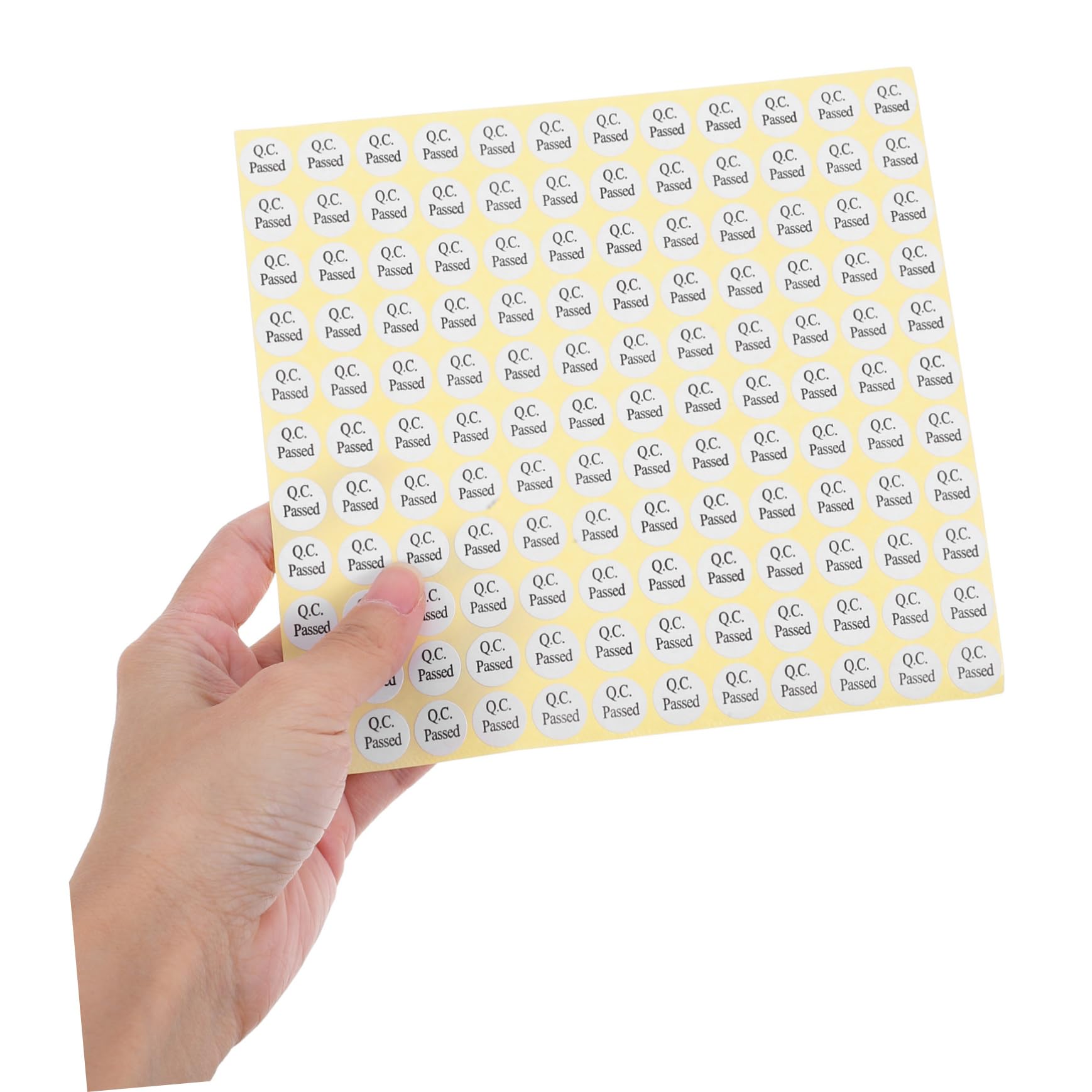 150fogli Etichette Adesive Rotonde Bianche Etichette Qc Passed Autoadesive Piccole Per Lisce Per Scatole Bottiglie e Metallo
