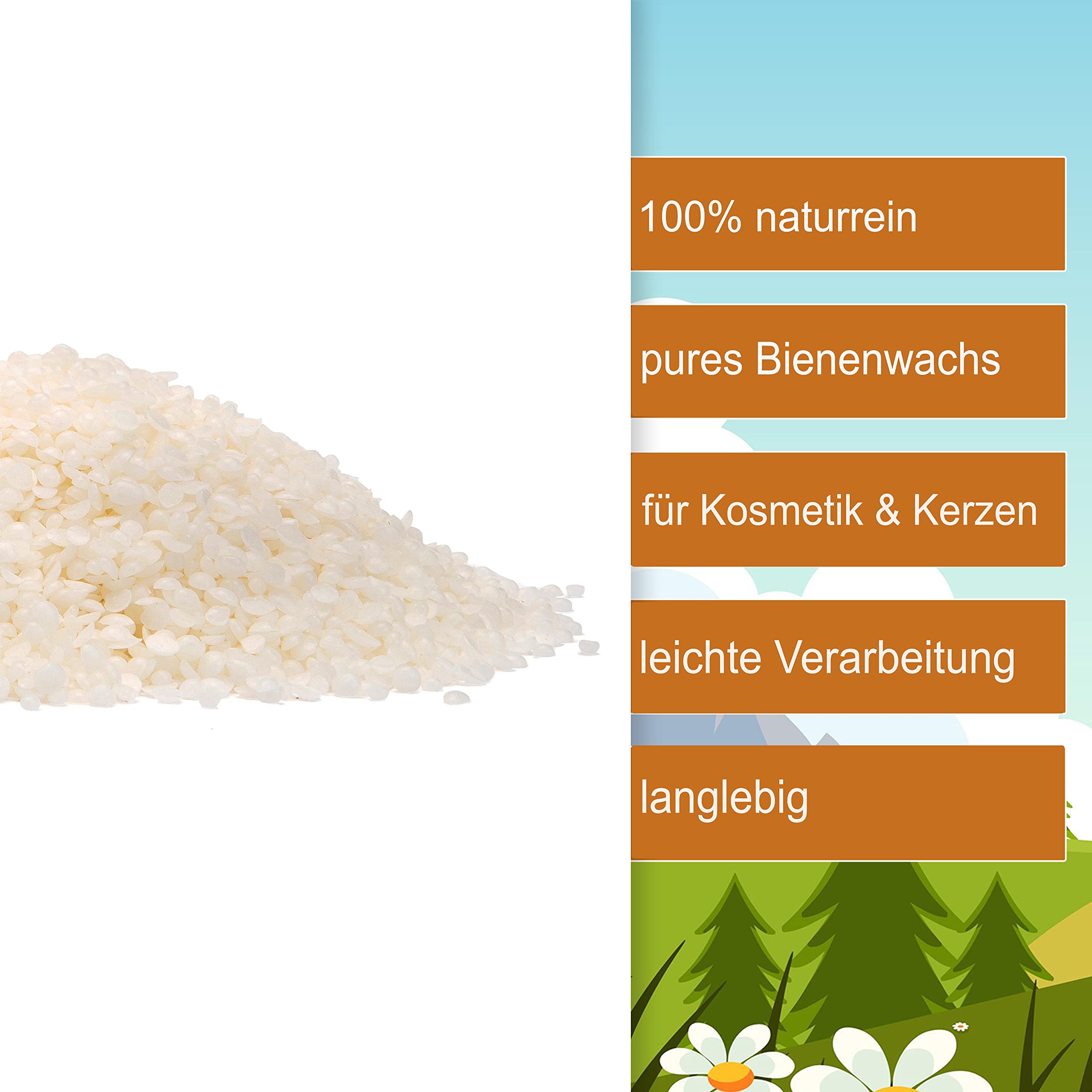 Bienenwachs Pastillen weiß 3kg im Eimer ohne künstliche Aromen NussFuchs