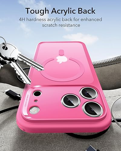 Vista 690 de ESR Funda para iPhone 15 Pro Max, compatible con MagSafe, de grado militar, negro transparente