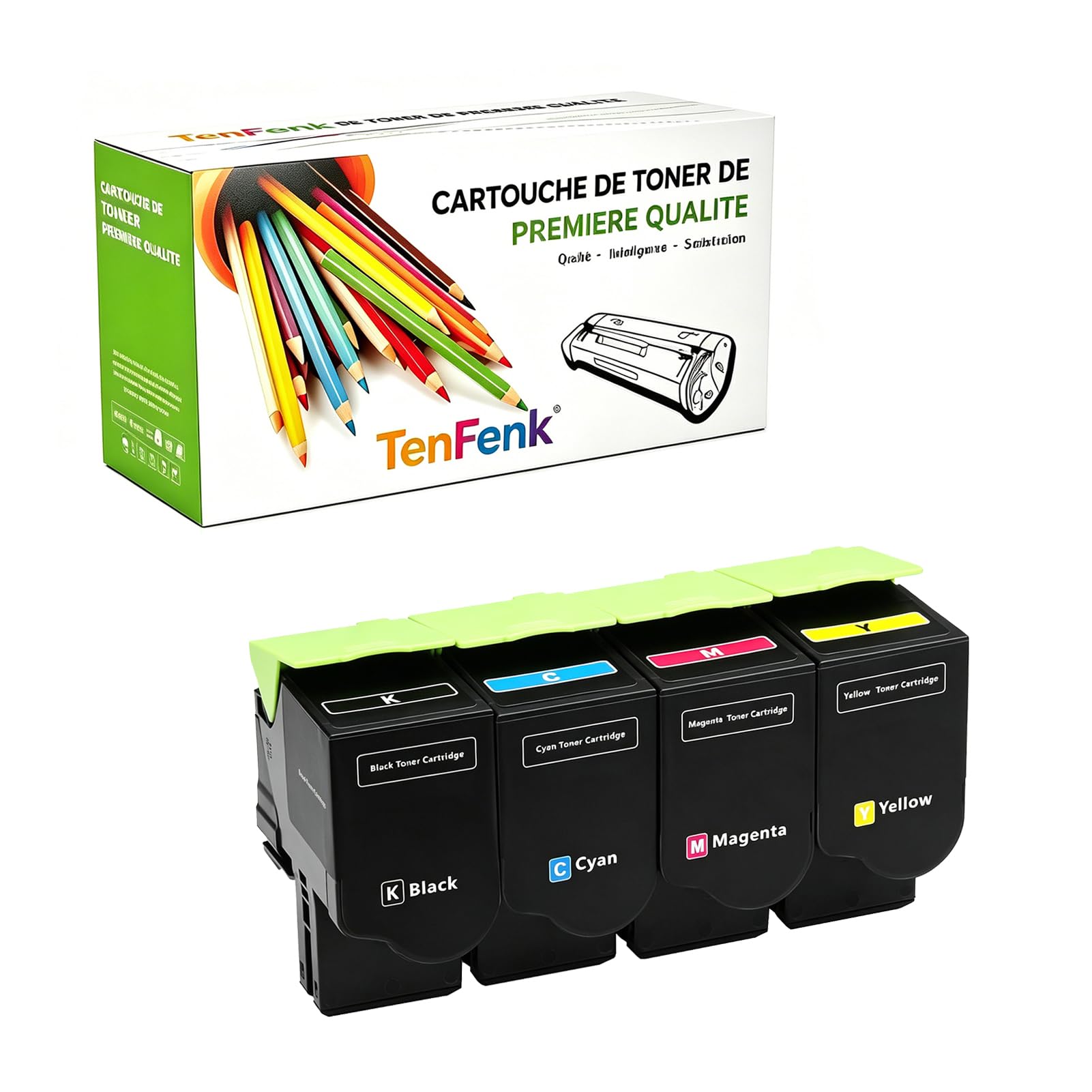 Compatibile Sostituzione Cartuccia Toner Per Lexmark CS317 71B1HK0 71B1HC0 71B1HM0 71B1HY0 Da Utilizzare Con Lexmark CS317DN CS417DN CS517DE CX317DN CX417DE CX517DE Stampante,4-Pack,4p