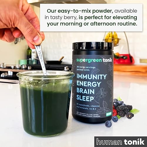 Miniatura 4 de Superalimento en polvo 100% natural de verduras  Suplemento diario con 38 superalimentos, vitaminas y minerales  Apoya la energía, el estrés y la