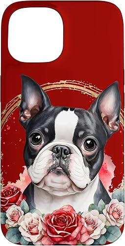 Miniatura 10 de Funda para iPhone 1212 Pro con diseño floral de Boston Terrier