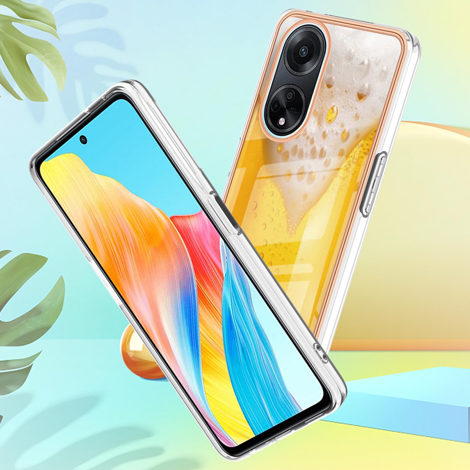 XINYEXIN Cover In Pelle Per Oppo A98 5G: Custodia Protettiva Ultrasottile Con Design Retrò | Antiurto, Antiscivolo, Colore Verde, Bumper Case Morbida