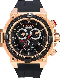 Kripton Viper Quartz Multifunction Movement Men's Watch | Premium Analog Display with Rose Gold Accents | Silicone Watch Band | Water Resistant Stainless Steel Watch
