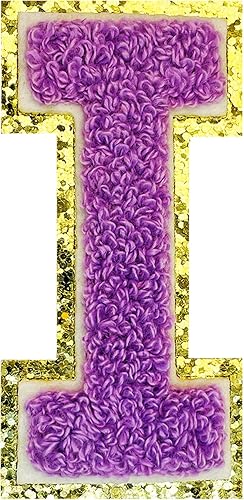 Miniatura 103 de Jongdari Letras termo-adhesivas para ropa, parche de letras de felpilla con brillantina del alfabeto, apliques para coser con adhesivo planchado, 8