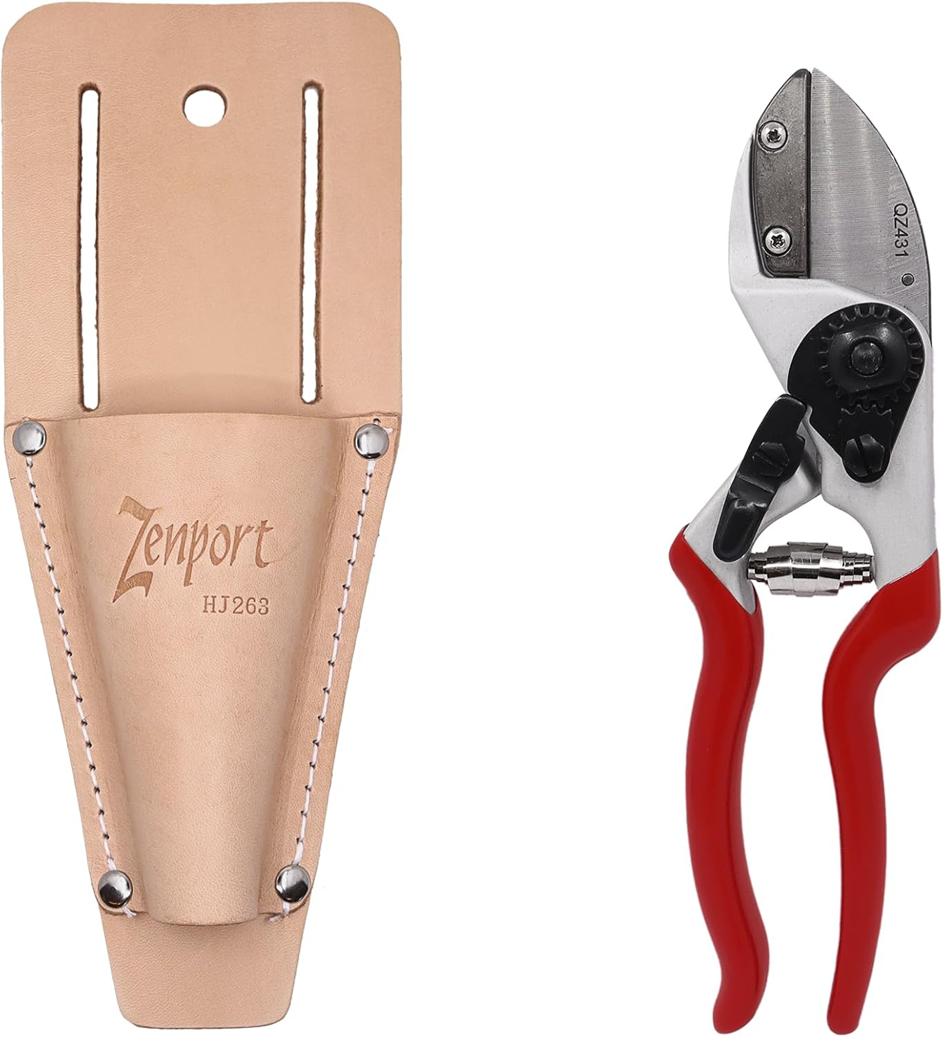 QZ431 Anvil Pruner and HJ263 Leather Pruner Sheath
