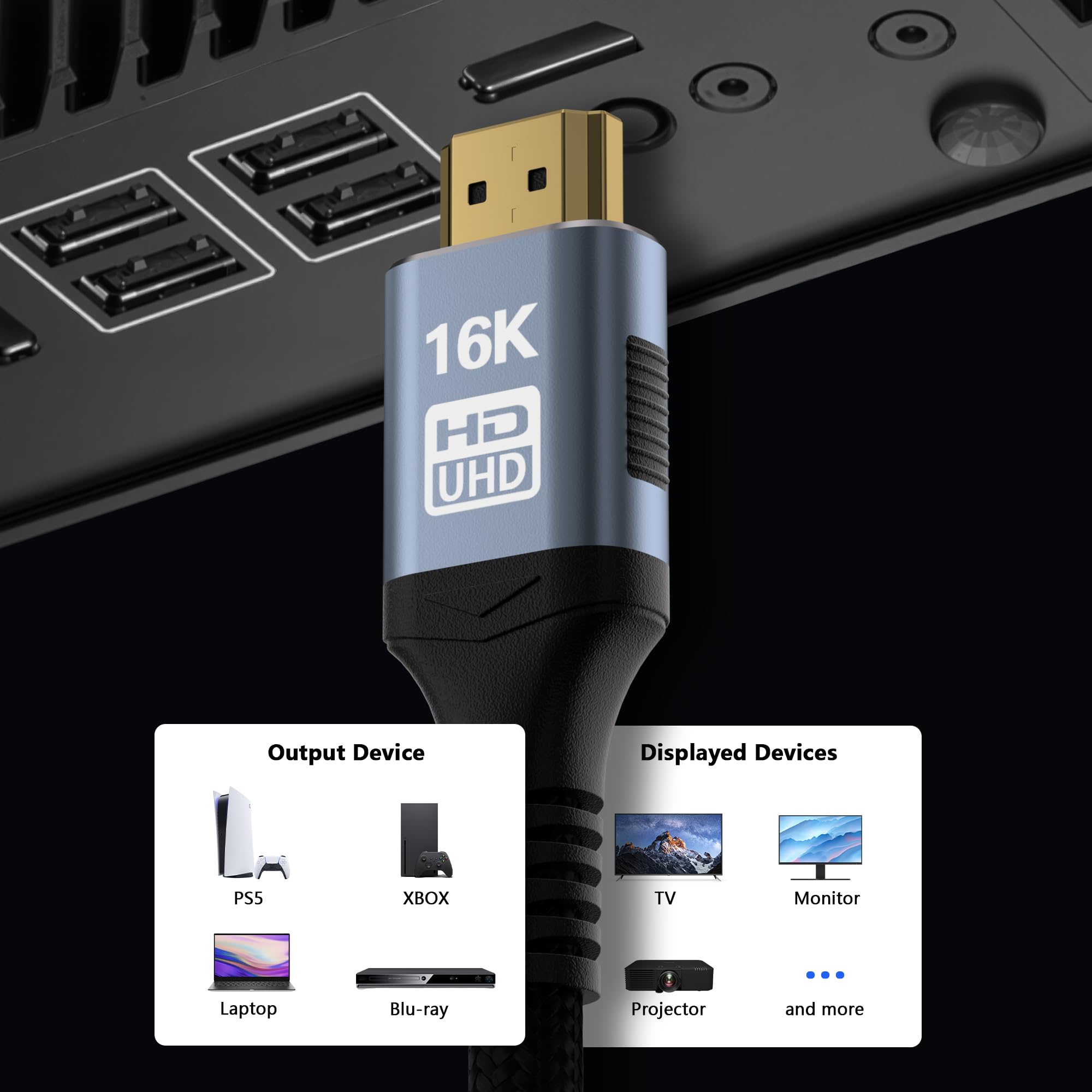 CAKOBLE hdmi kabel 2.2 3m, [2 Stück 3m] 96Gbps Ultra-High-Speed, 16K,12K/10K, 8K, 4K@120Hz@240Hz@480Hz, eARC, HDR10+, Dolby,hdcp 2.2 hdmi kabel, für hdmi 2.1 kabel PS5, Xbox, Soundbar, Fire TV, HDTV