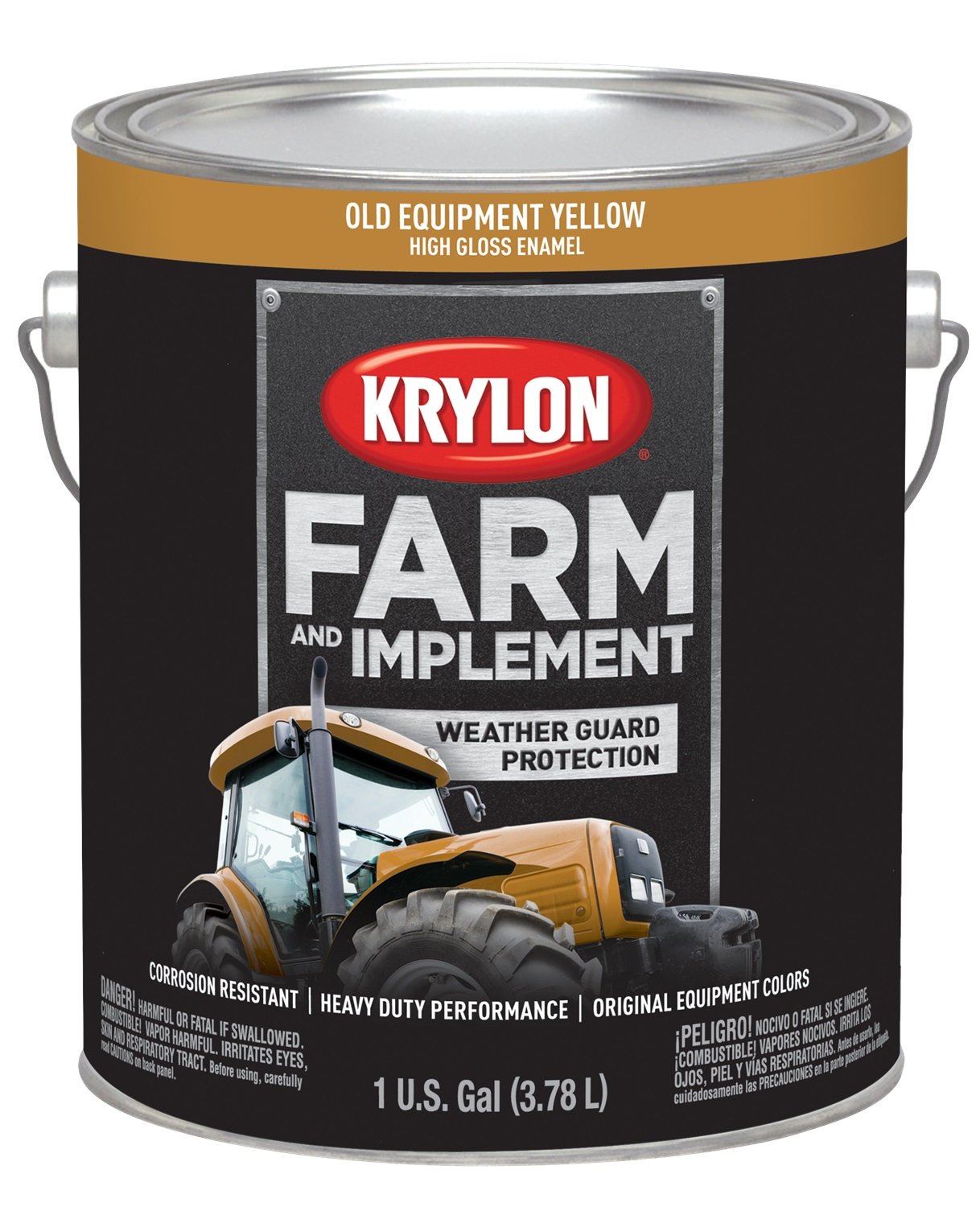 Farm &amp; Implement Paint Gallons Old Equipment Cat Yellow