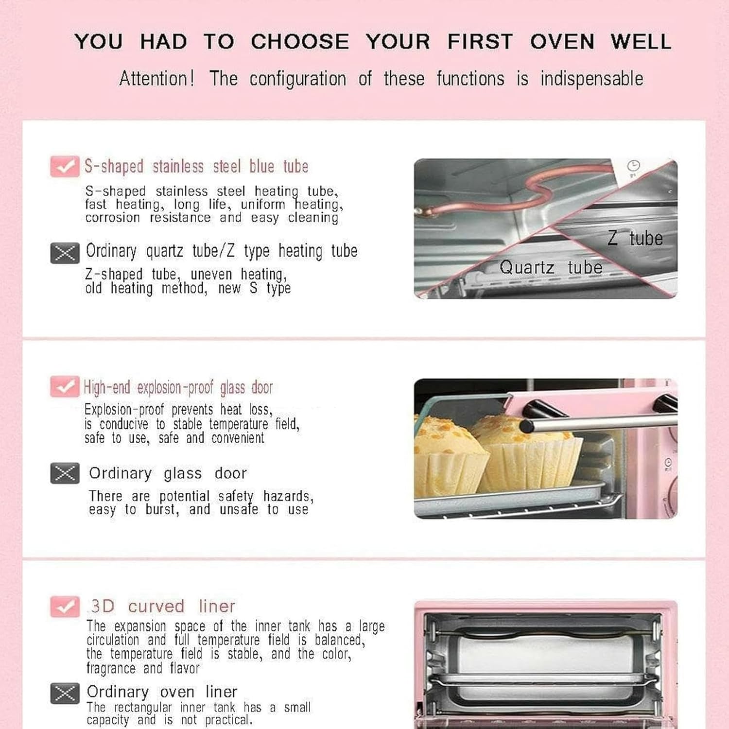 12L Electric Countertop Oven, Small Baking Multifunction Oven, Baking Pizza, Mini Oven