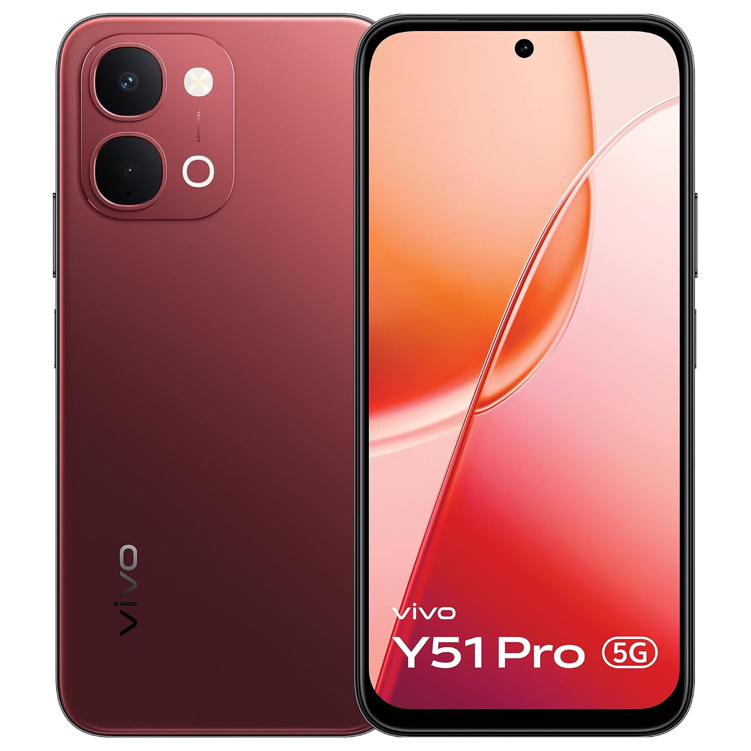 vivo Y51 Pro 5G, 8GB RAM, 256GB Storage, Crimson Red at ₹37,999 (37% Off) – Amazon