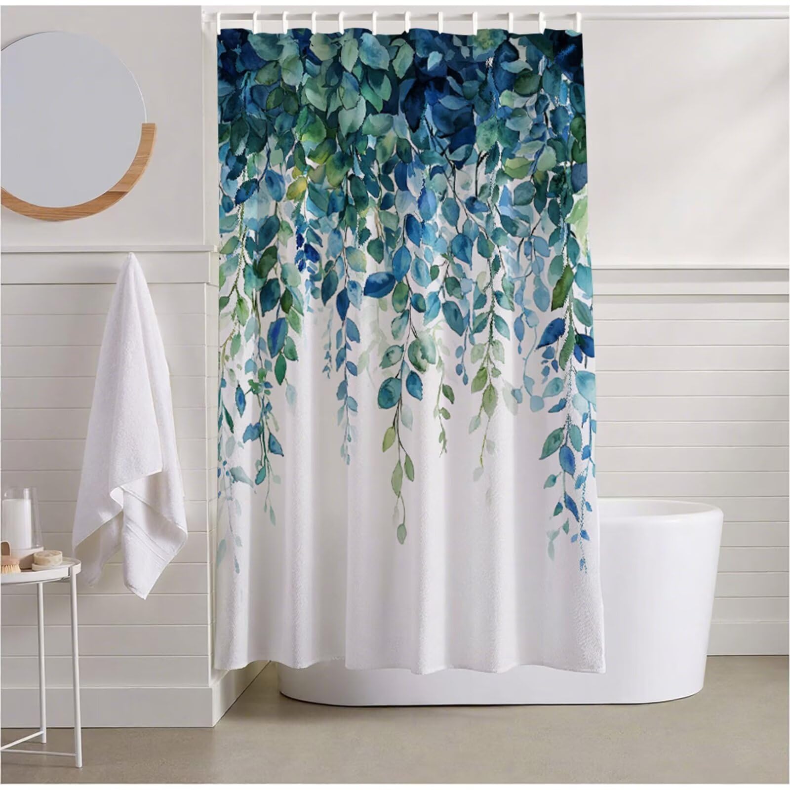 Rideau de douch végétal pour une décoration de salle de bain zen et moderne