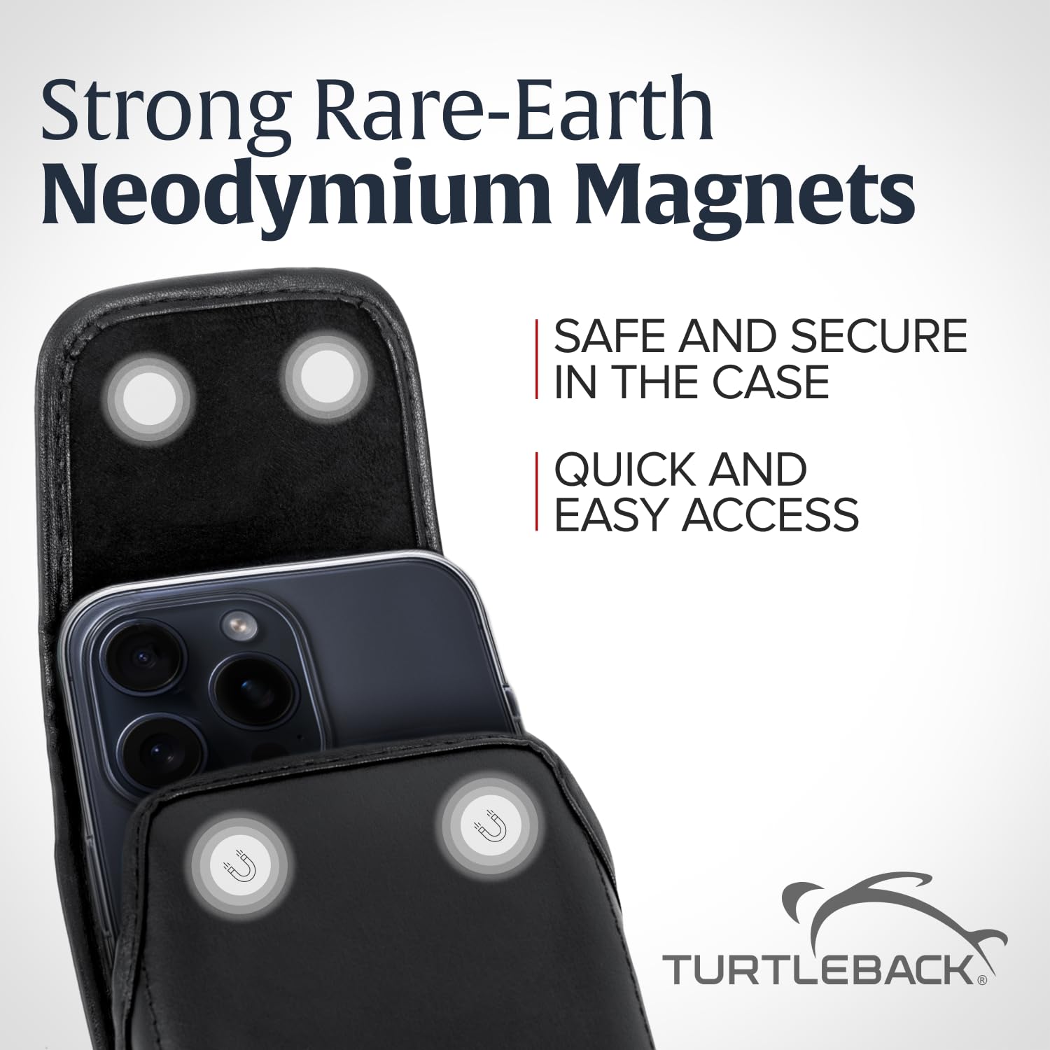 Turtleback Belt Case Designed For IPhone 12 Pro Max 5G (2020) Fits W/OB Defender Or Bulky Cases, Black Leather Holster Pouch With Heavy Duty Rotating Belt Clip, Horizontal Made In USA - View #7