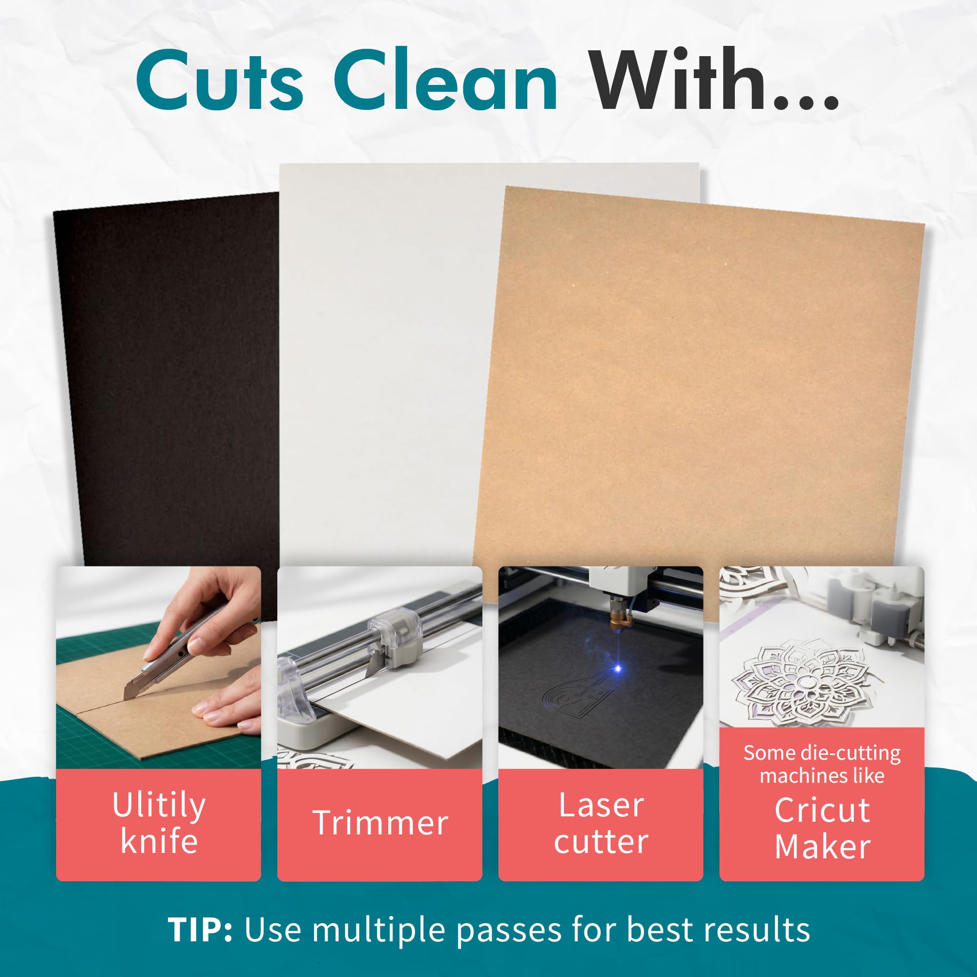 Grafix Medium Weight Chipboard Säurefreie Spanplattenbögen, 0,1 cm, für dreidimensionale Verzierungen für Karten, Papierbastelarbeiten, gemischte Medien, Heimdekoration und mehr, Natur, 12 x 12, 25