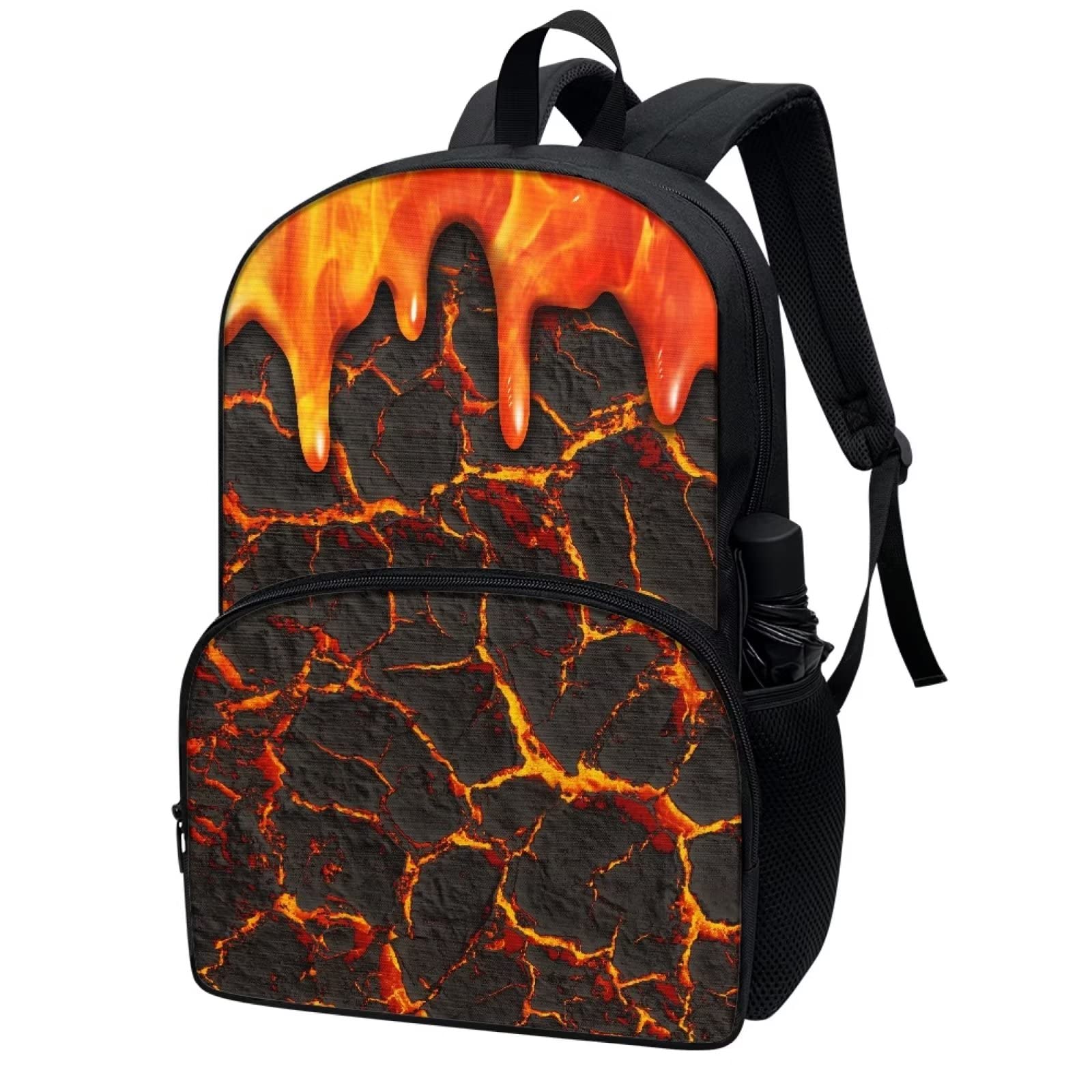 Printpub Lava Graphic Kids School Backpack School Backpack for Boys Girls 6-8 Years Old with Breathable Back Pad