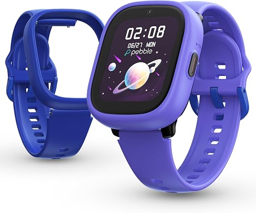 Pebble Junior 4G Kids Smartwatch | GPS Safety Tracking, Parental Control, SOS, Video &amp; Voice Calling | Free Detachable Cov...