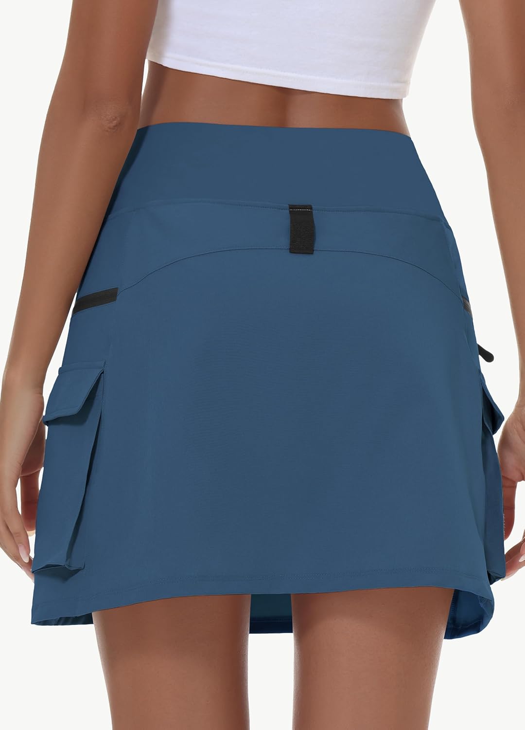 JWM Women's Hiking Cargo Skort Skirt High Waisted Golf Workout with Zipper Pockets Tummy Control Quick Dry Water Resistant - Image 2