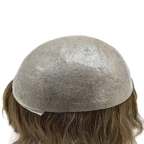 Miniatura 9 de Ultra Thin Skin Mens Toupee Invisible Hombres Reemplazo De Pelo Poly Hairpiece V-loop 0.001in Piel Delgada Sistema De Pelo Humano Negro Marrón Rubio