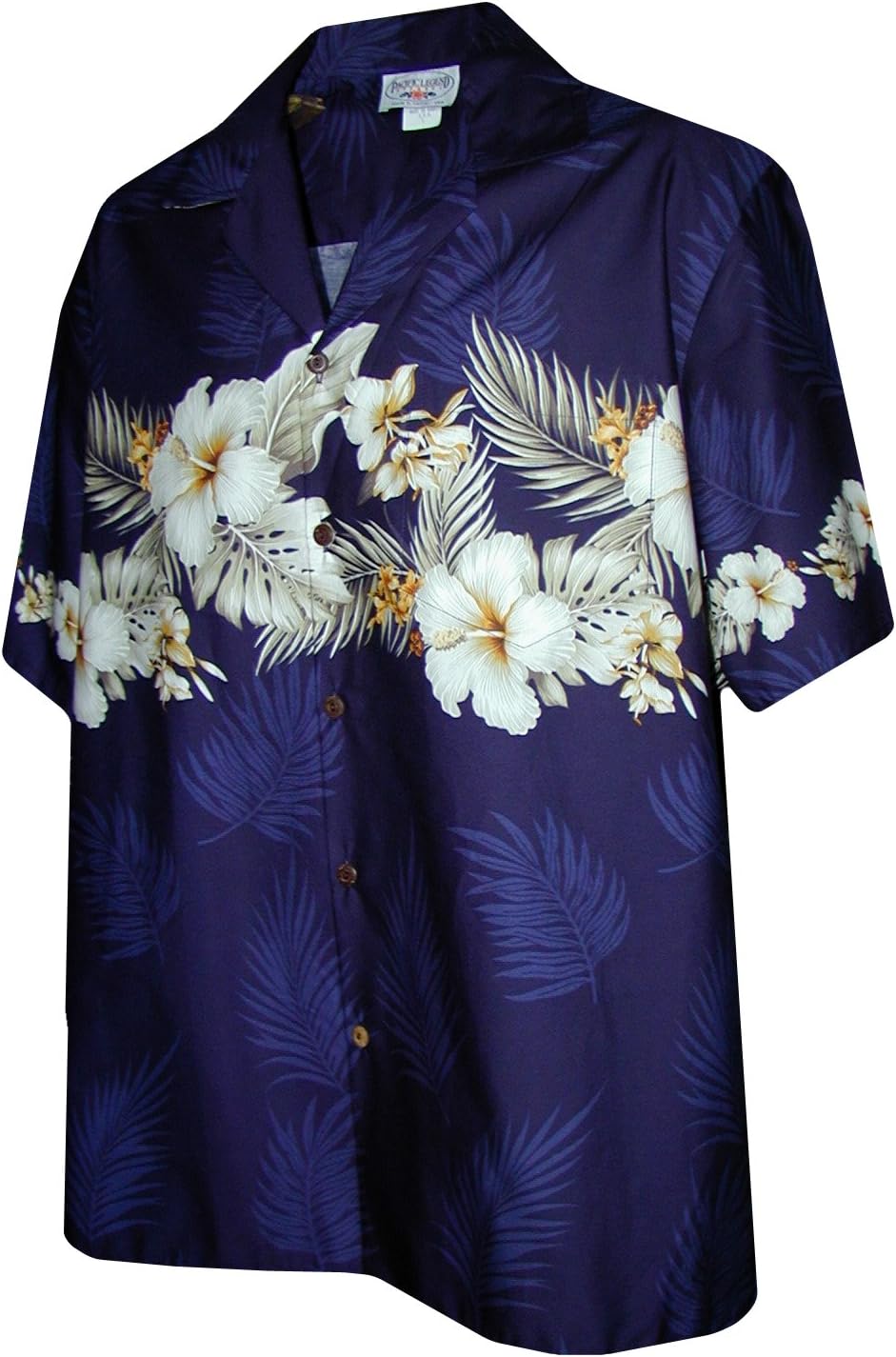Pacific Legend Mens Tropical Garden Shirt Navy Blue XL