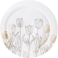 Vista 13 de Plasticpro Juego de 64 piezas de elegantes platos de plástico desechables incluye 32 platos de cena y 32 platos para ensalada, vajilla resistente