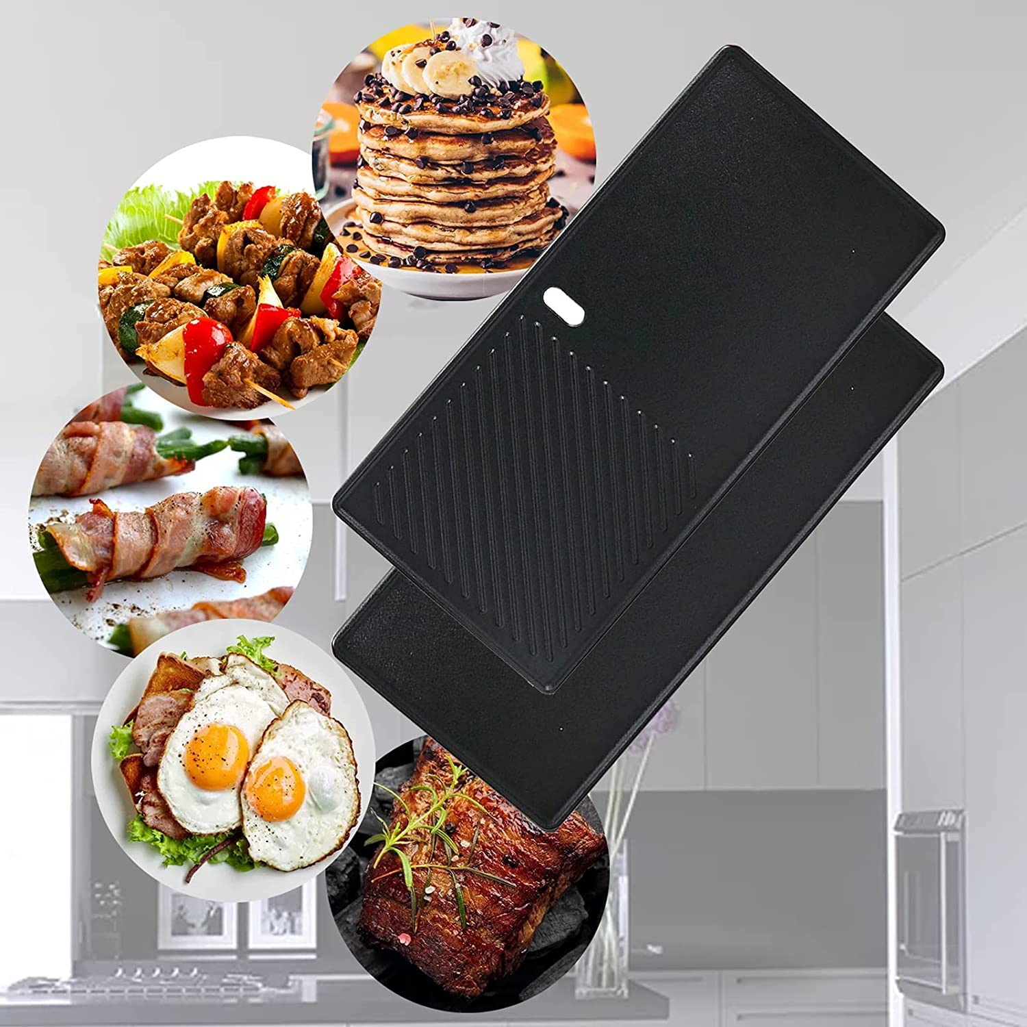 Denay Gusseisen Grillplatte 43 x 21c für Charbroil, Enders Boston 3