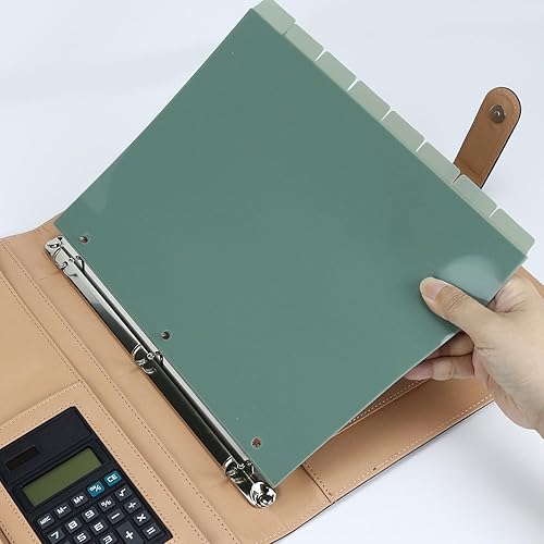 Miniatura 10 de Divisores rosas para carpeta de 3 anillas, separadores de plástico resistentes de 8 pestañas, separadores de pestañas insertables para cuadernos