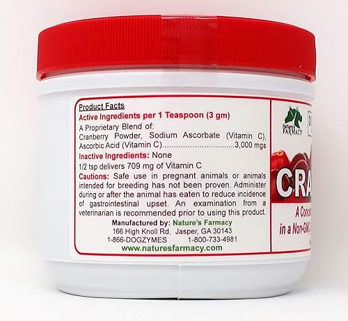 Miniatura 2 de Dogzymes Cran Tri C Apoyo para el tracto urinario, mezcla de vitamina C, 1418 mg por cucharadita (8 onzas)