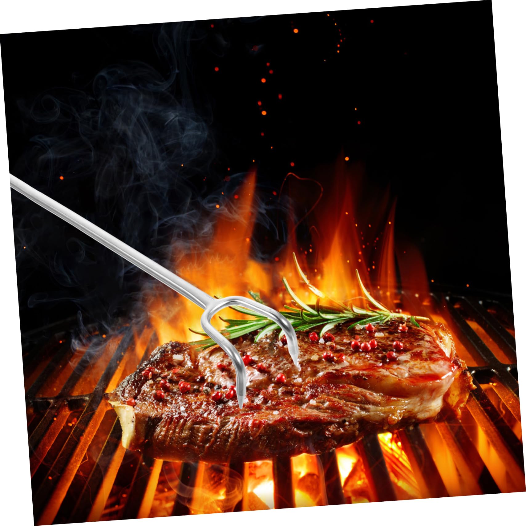 PRETYZOOM Meat Flipper Hook Stainless Steel Bbq Accessory Turner for Kitchens Bbqs Camping