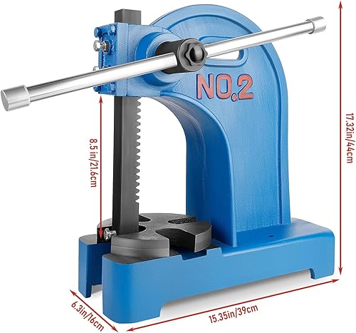 Vista 25 de RQR Prensa de eje de 1 tonelada, prensas de eje de servicio pesado, prensa manual de escritorio de hierro fundido para remachar, perforar agujeros
