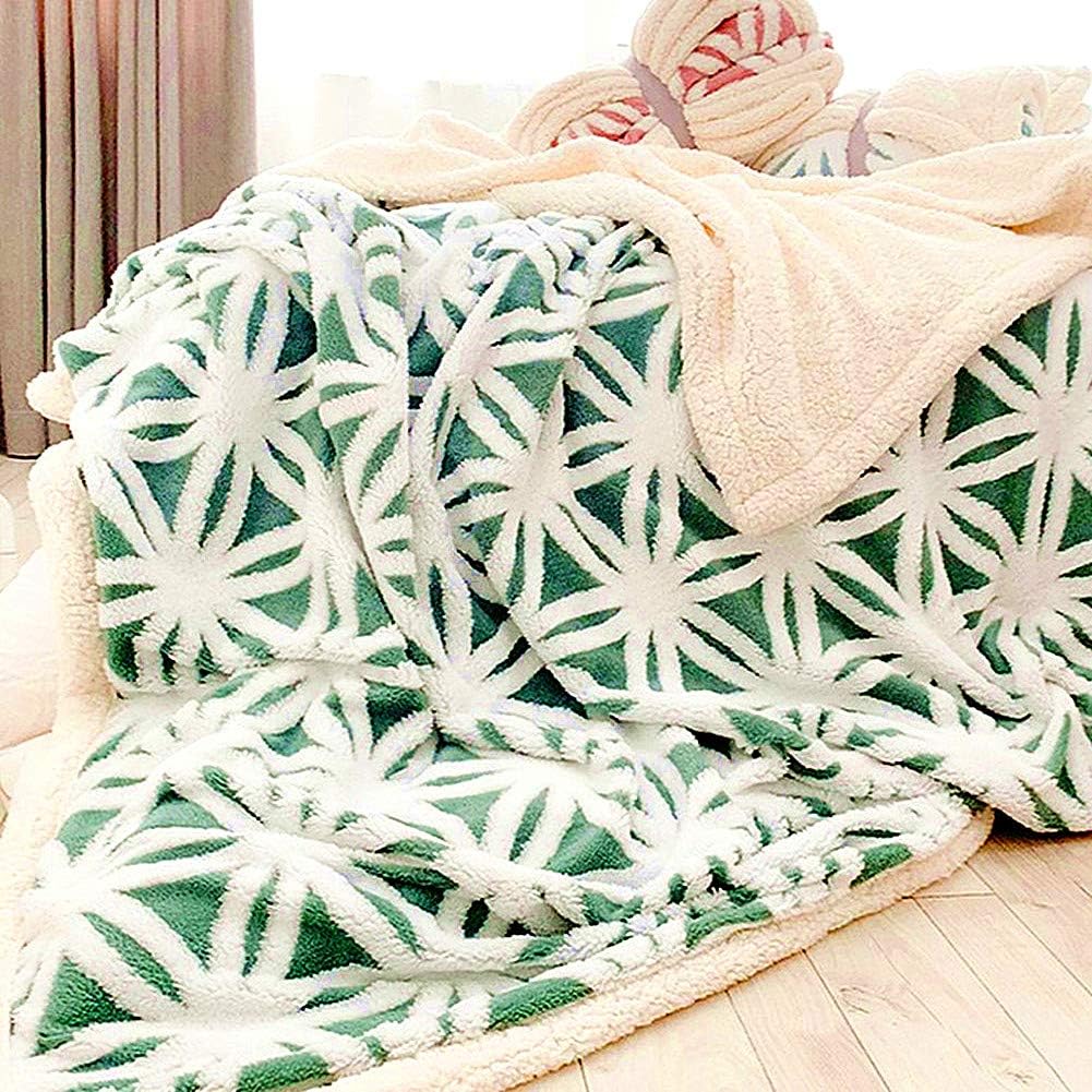 UKELER Green Flannel Sherpa Throws 60'' x 50'' New Blanket Ultra Plush Lightweight Throw Blanket Luxury Soft Warm Fuzzy Blanket Throws for Bed/Couch/Sofa/Office/Camping - Image 3