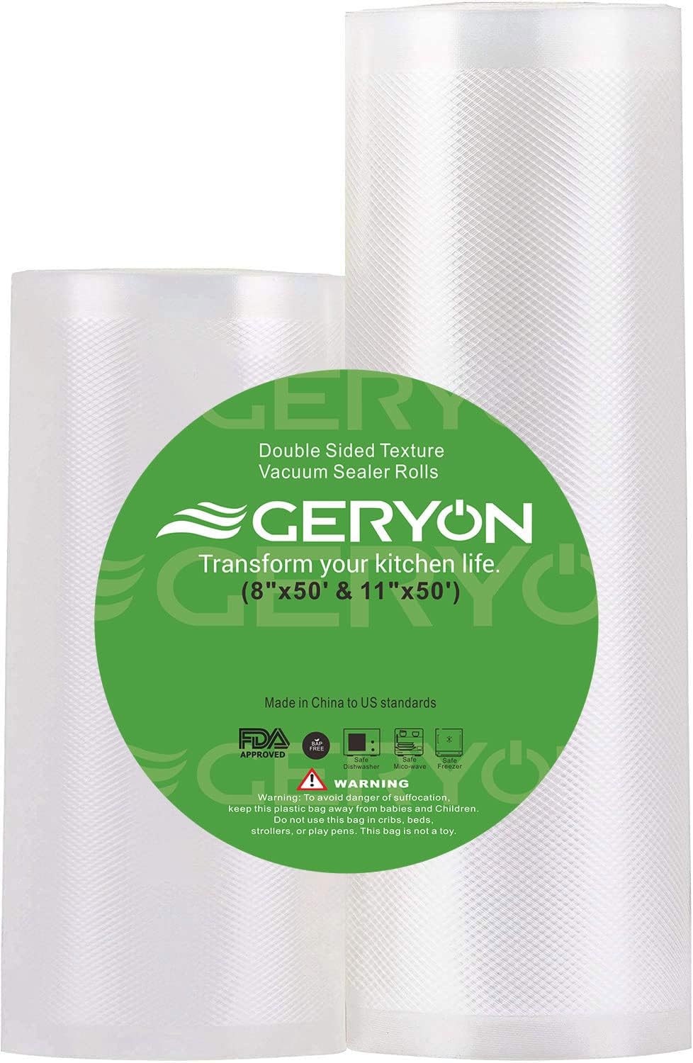 GERYON Vacuum Sealer Machine Silver and 2 Pack Vacuum