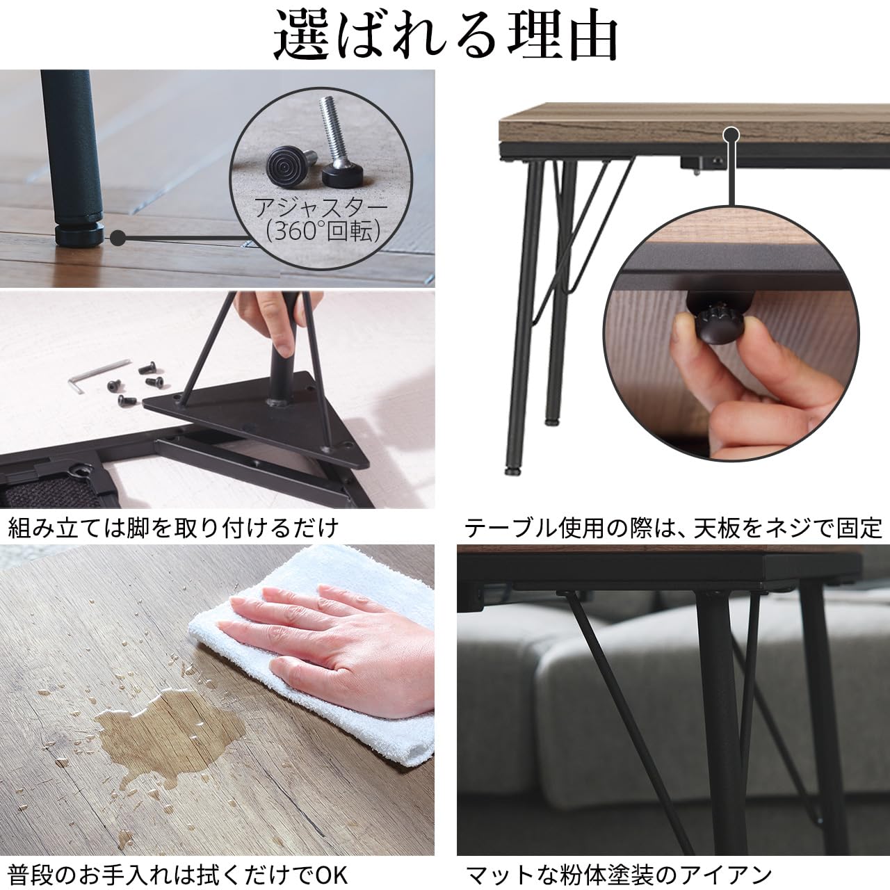 古材風アイアンこたつテーブル Amazon | 古材風アイアンこたつテーブル ブルック 100x50cm