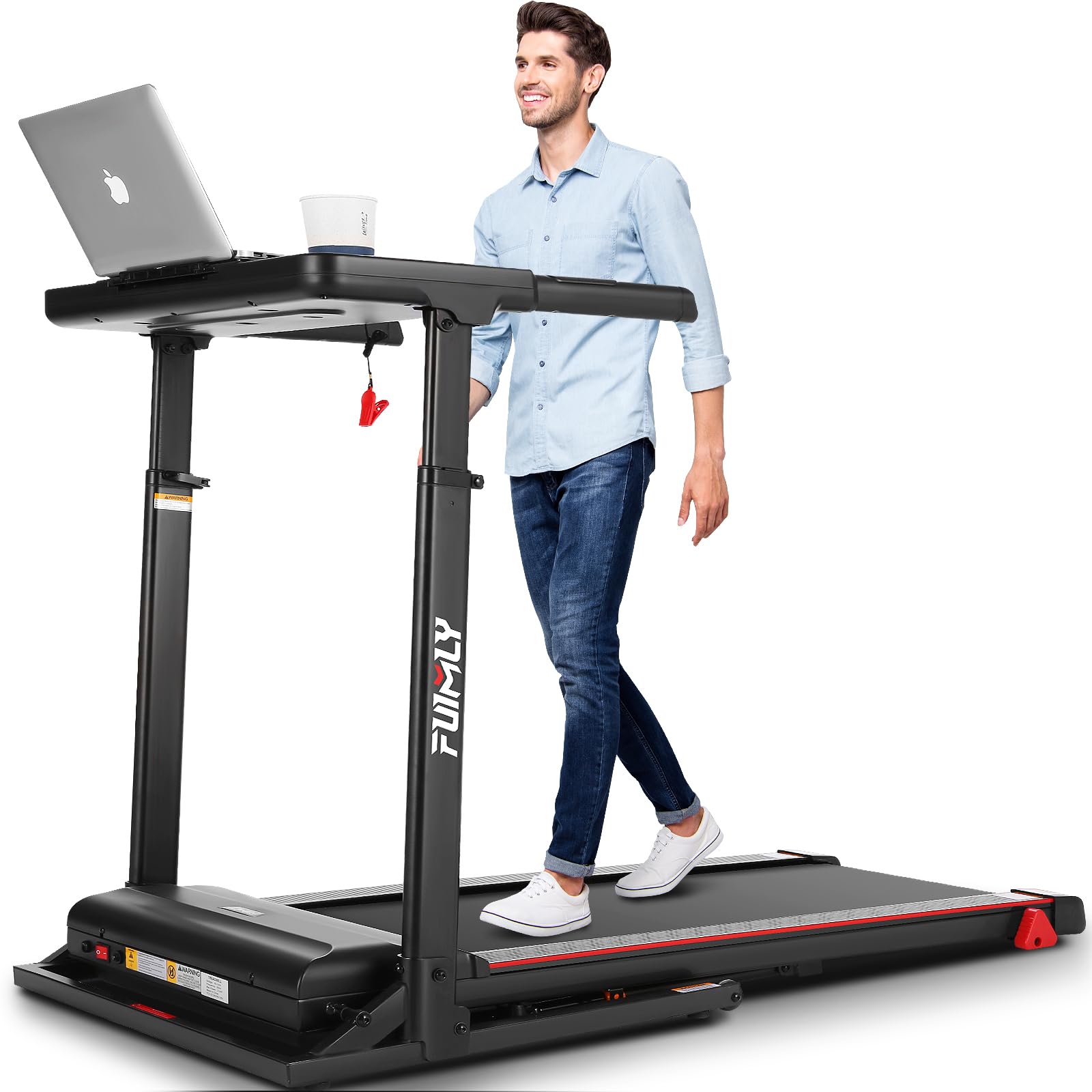 Amazon | 折りたたみ式トレッドミル デスク付き 高さ調節可能