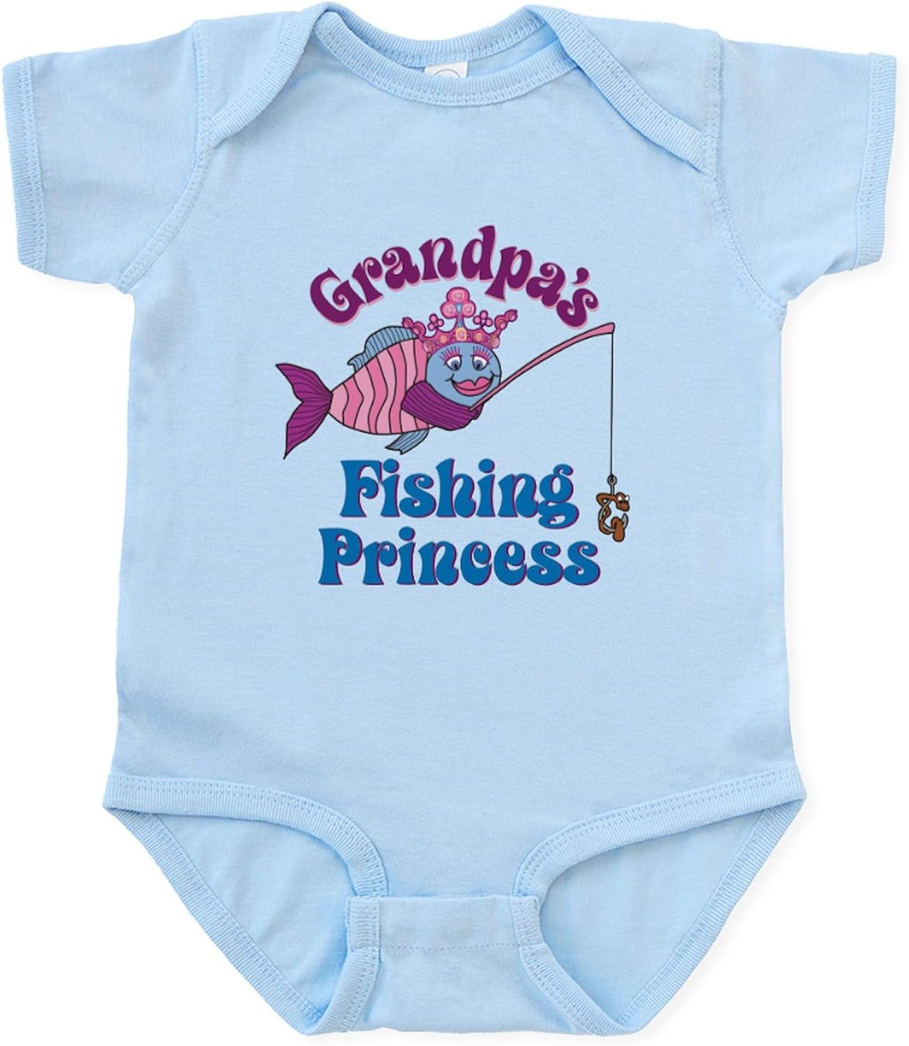 CafePress Grandpa's Fishing Princess Infant Bodysuit Cute Infant Bodysuit Baby Romper